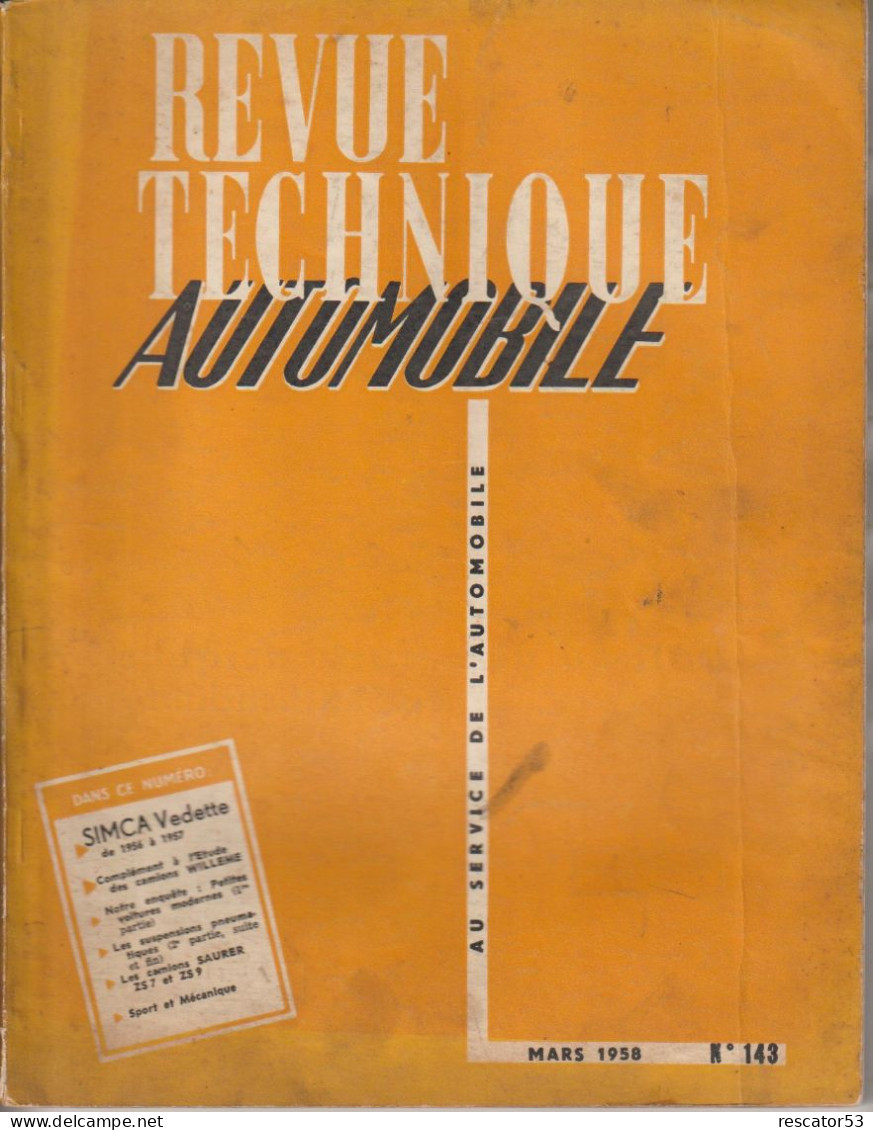 Revue Technique Automobile N°143 Simca Vedette - Voitures