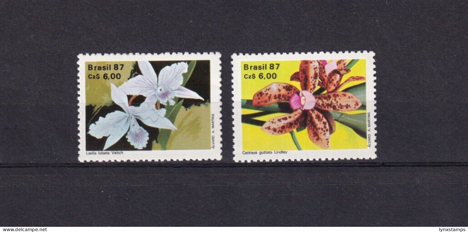 SA06 Brazil 1987 50th Anniv Brazilian Orchid Growers Society Mint Stamps - Neufs
