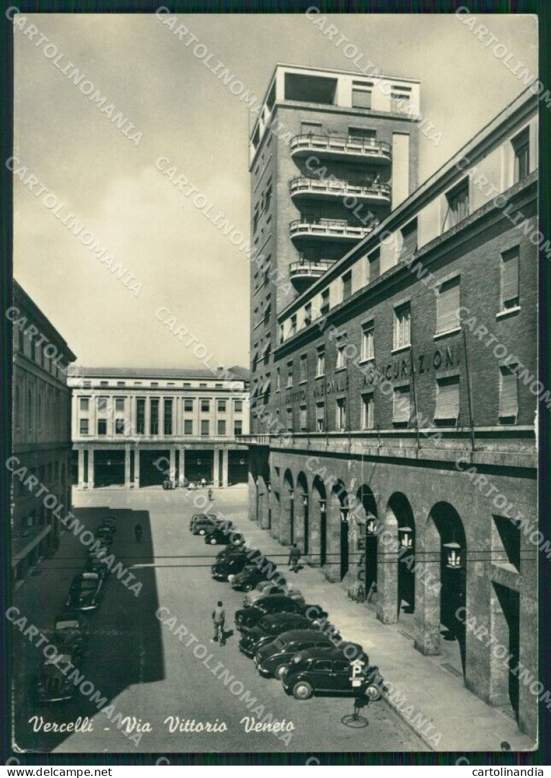 Vercelli Città Auto MACCHIA FG Foto Cartolina KB5126 - Vercelli