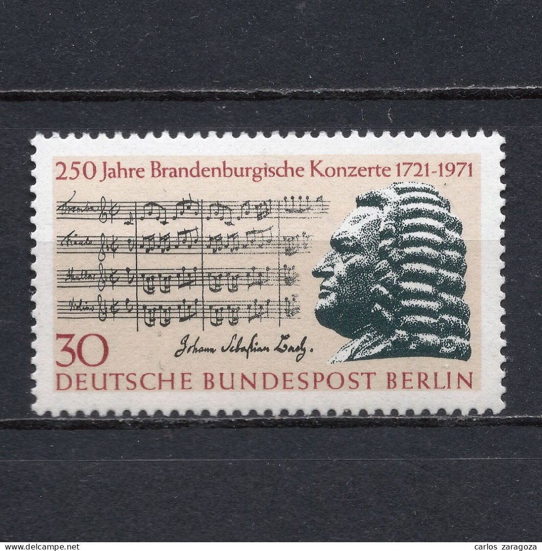 ALEMANIA, BERLIN 1971.Bach, Conciertos De Brademburgo. Mi 392,YT 368,Sc 9N312. GERMANY MNH Stamp - Unused Stamps