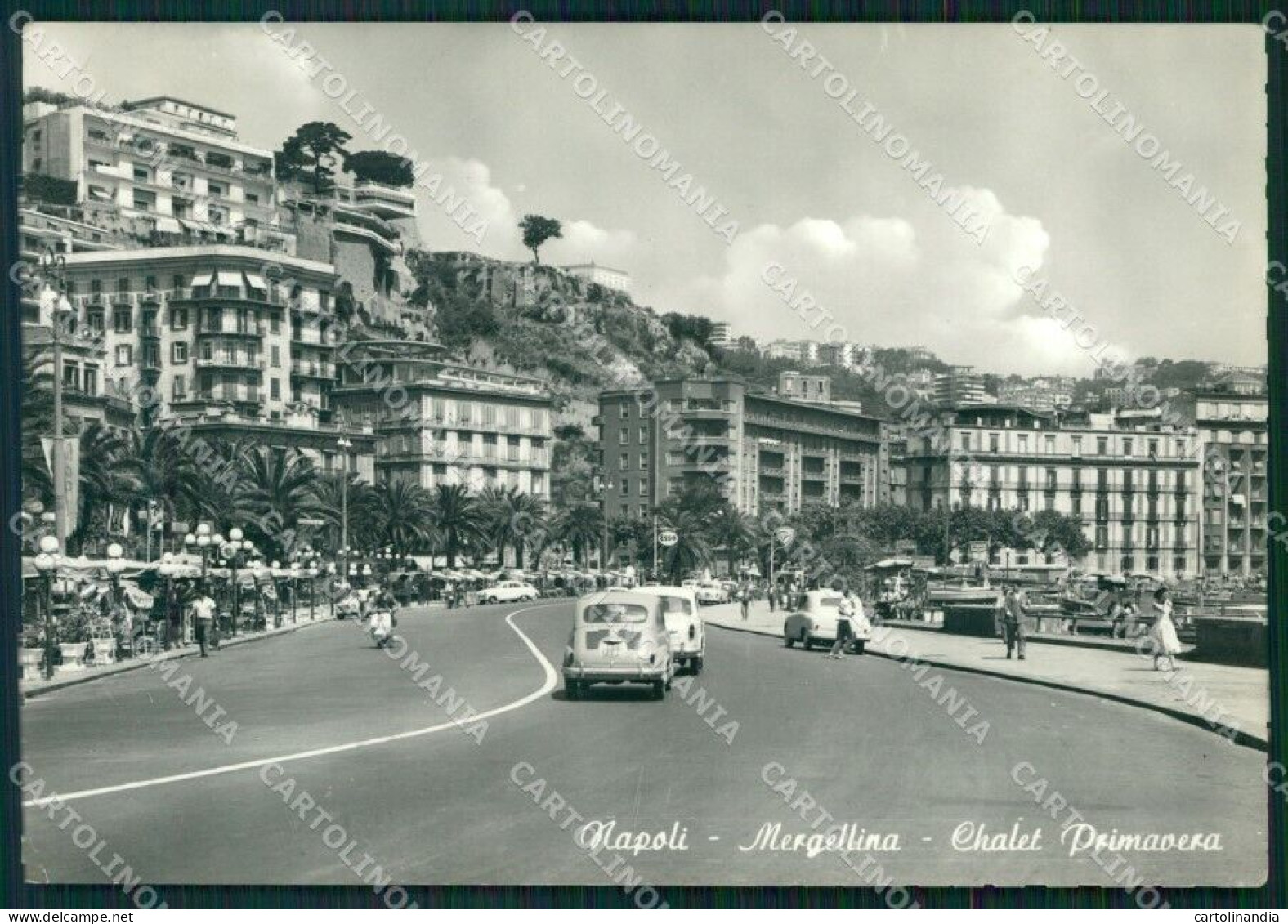 Napoli Margellina Auto Vespa FG Foto Cartolina KB5139 - Napoli