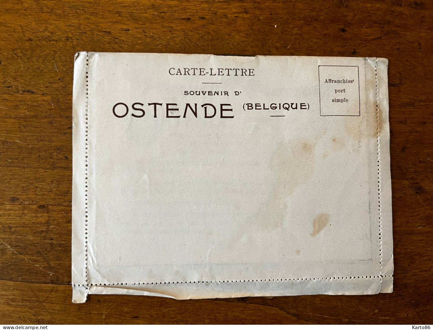 Ostende , Oostende * Hôtel CONTINENTAL * Carte Lettre à Système Ancienne * Belgique - Oostende