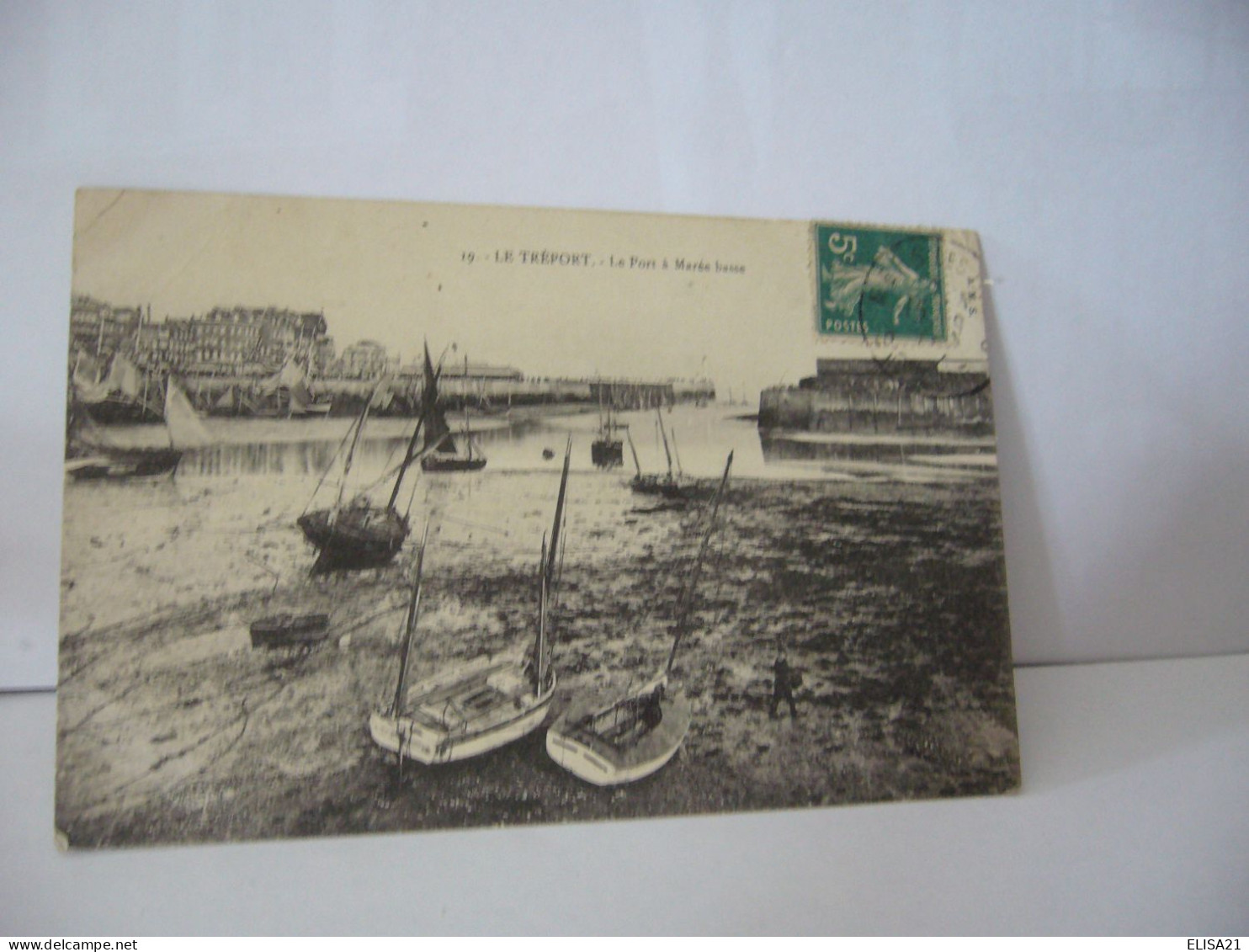 LE TREPORT MERS  76 SEINE MARITIME LE PORT A MAREE BASSE CPA 1911 - Le Treport