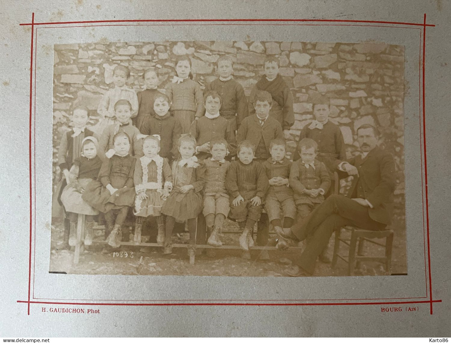 Bourg En Bresse * Photo Classe école Photographe H. GAUDICHON * Enfants écoliers élèves Professeur * 24x18.5cm - Other & Unclassified