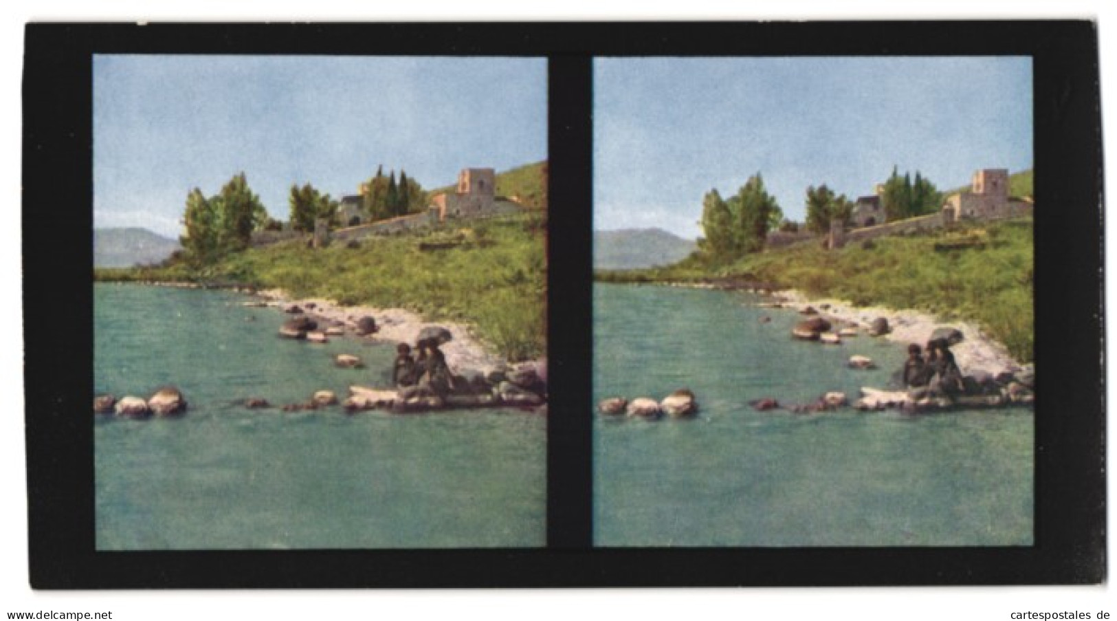Stereo-Fotografie Chromoplast-Bild Nr. 180, Ansicht Bethsaida, Blick Nach Dem Ort Am Ufer Des Sees Genezareth  - Stereoscopic