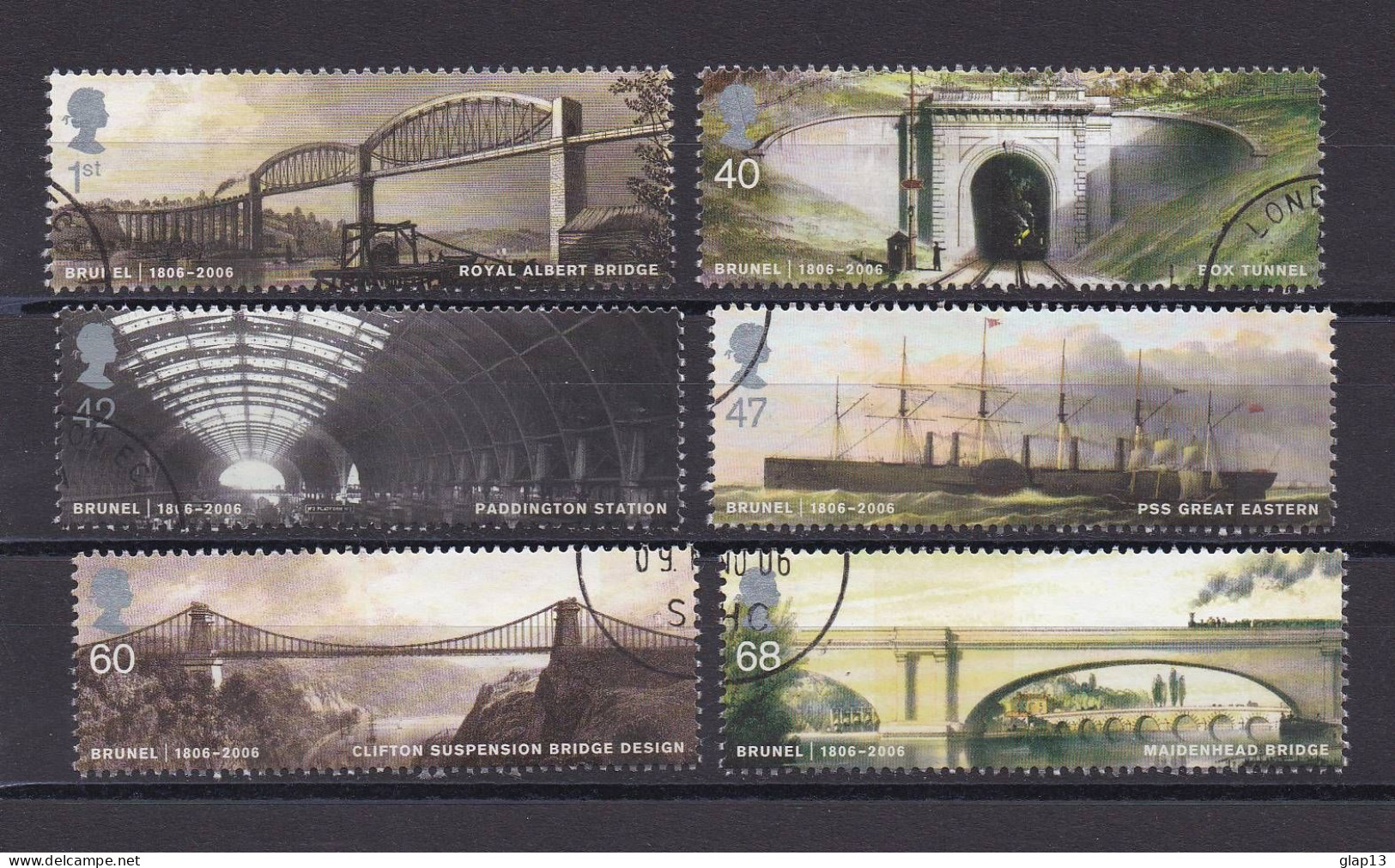 GRANDE-BRETAGNE 2006 TIMBRE N°2731/36 OBLITERE I.K.BRUNEL - Used Stamps