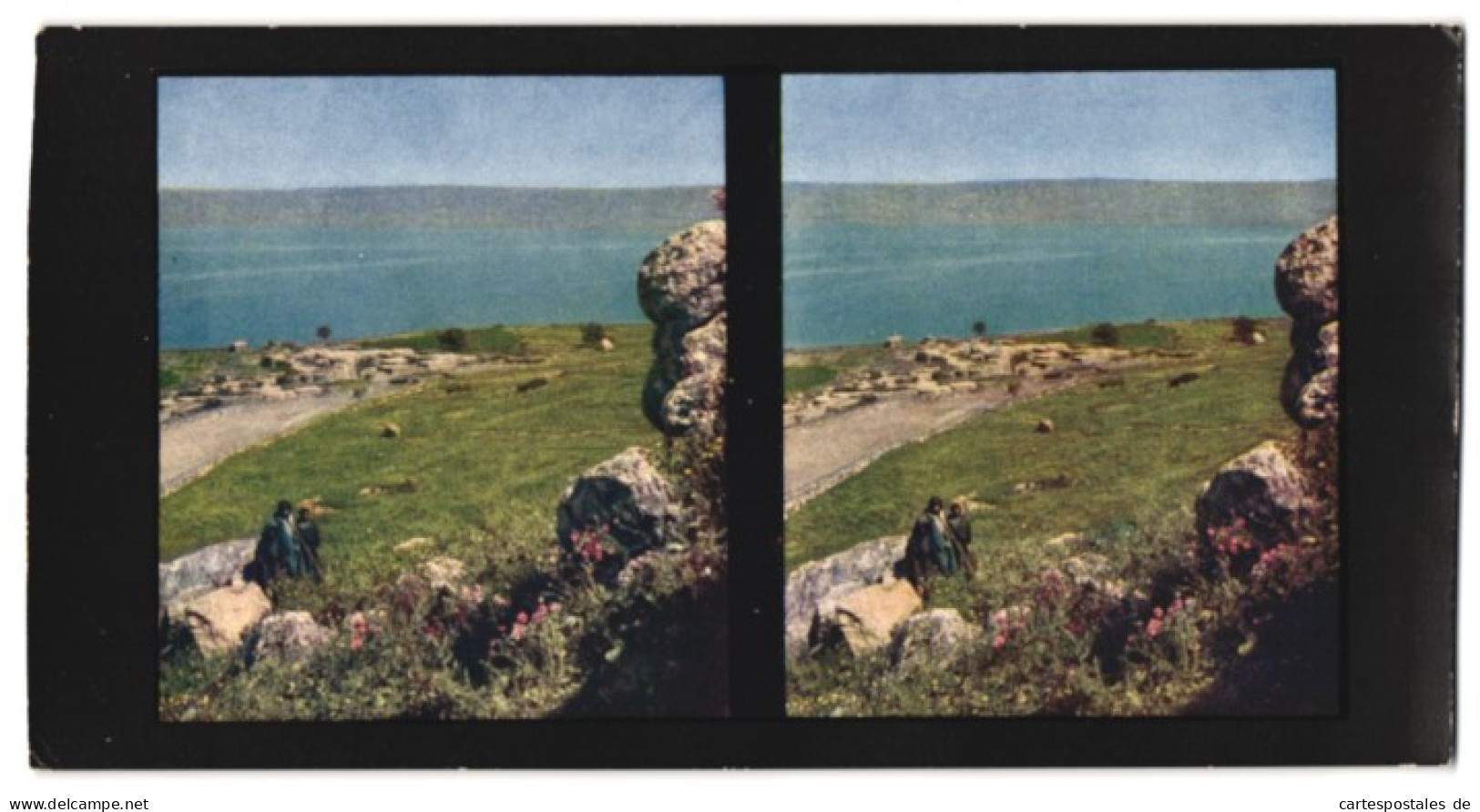 Stereo-Fotografie Chromoplast-Bild Nr. 179, Ansicht Magdala, Heimat Der Maria Magdalena Am See Genezareth  - Stereoscopic