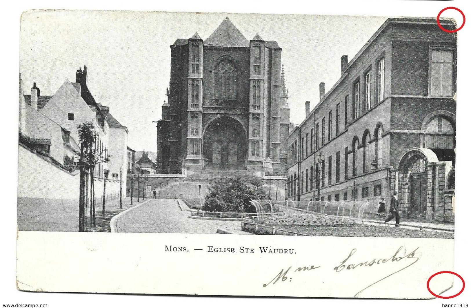 Mons Eglise Sainte Waudru Cachet Mons Station Htje - Mons
