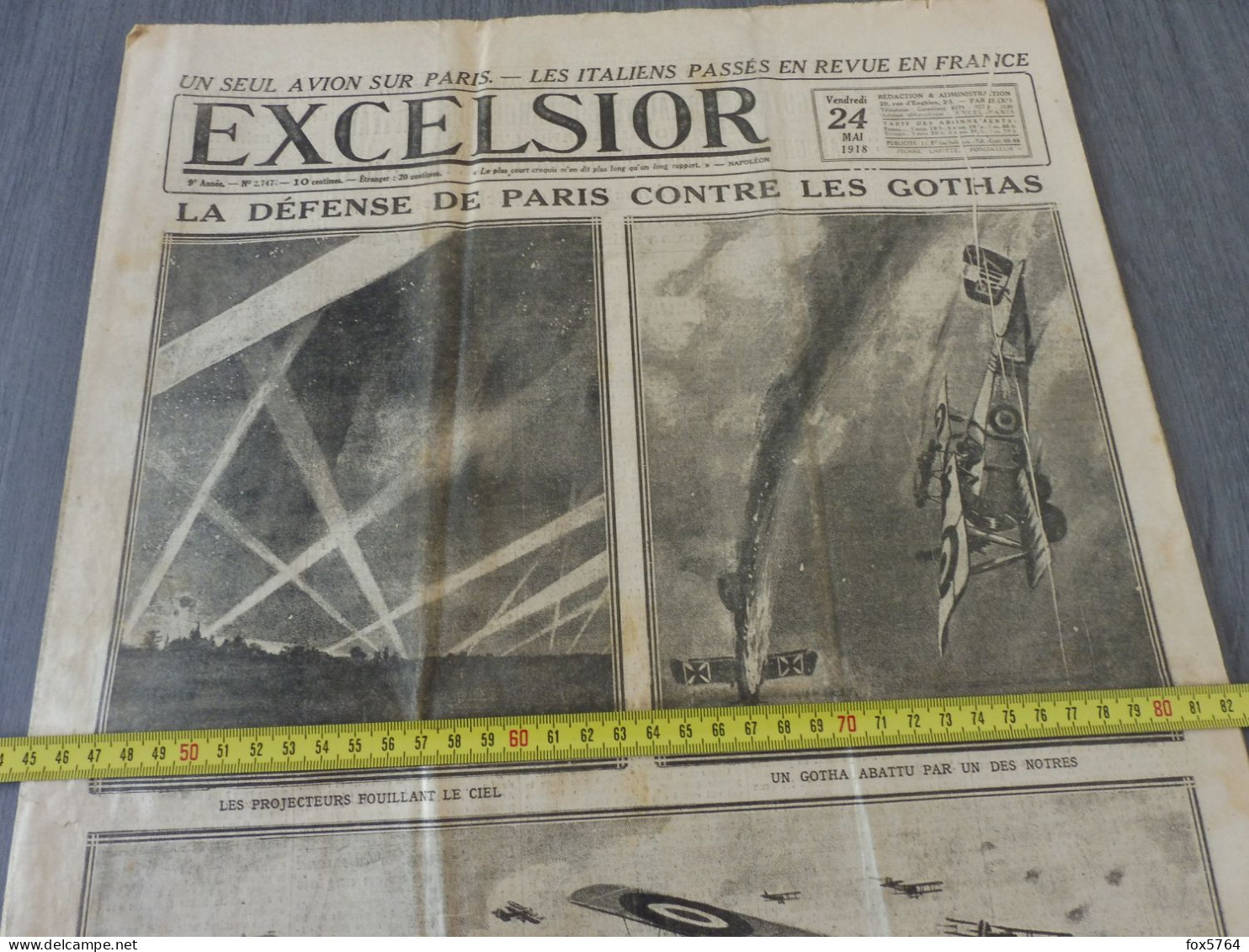 WW1 / JOURNAL DE GUERRE / EXCELSIOR / AVIATION / AERONAUTIQUE MILITAIRE / ORIGINAL 1918 - Aviación