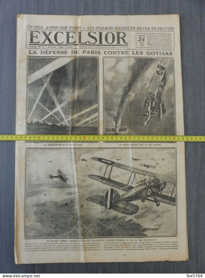 WW1 / JOURNAL DE GUERRE / EXCELSIOR / AVIATION / AERONAUTIQUE MILITAIRE / ORIGINAL 1918 - Luchtvaart