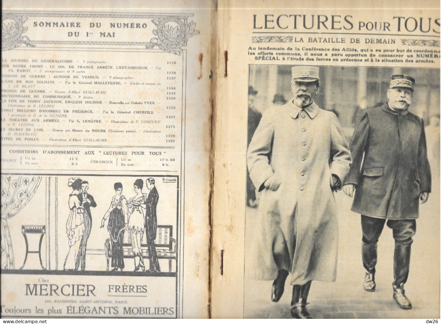 Revue Hachette Bimensuelle 1ère Guerre Mondiale - Lectures Pour Tous Du 1er Mai 1916 - La Bataille De Demain - 1900 - 1949