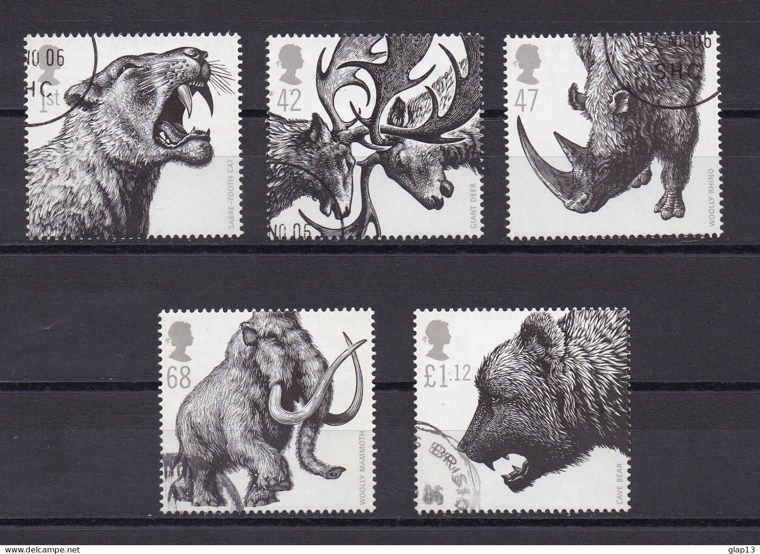 GRANDE-BRETAGNE 2006 TIMBRE N°2737/41 OBLITERE ANIMAUX PREHISTORIQUES - Used Stamps