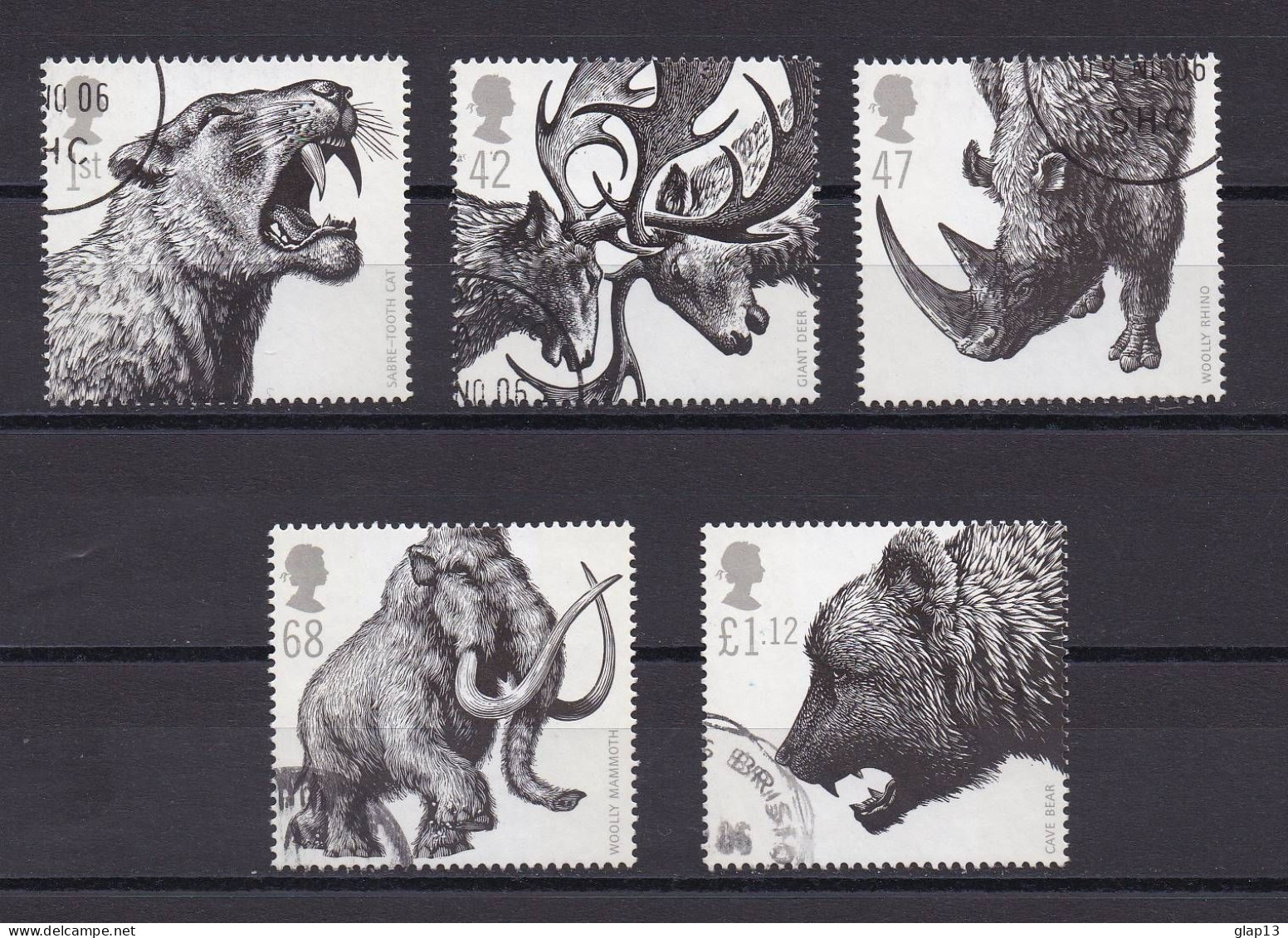 GRANDE-BRETAGNE 2006 TIMBRE N°2737/41 OBLITERE ANIMAUX PREHISTORIQUES - Gebraucht