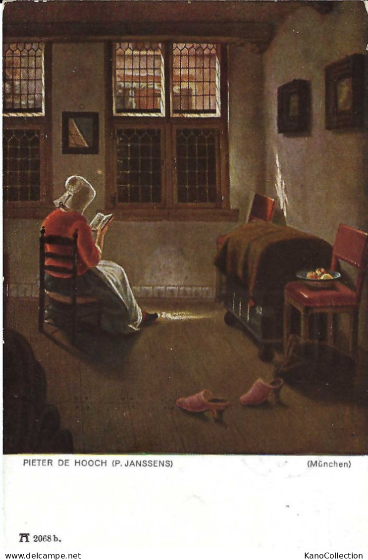 Künstlerkarte Pieter De Hooch, Holländerstube, Ackermann's Kunstverlag, Gelaufen 1916 - Zonder Classificatie