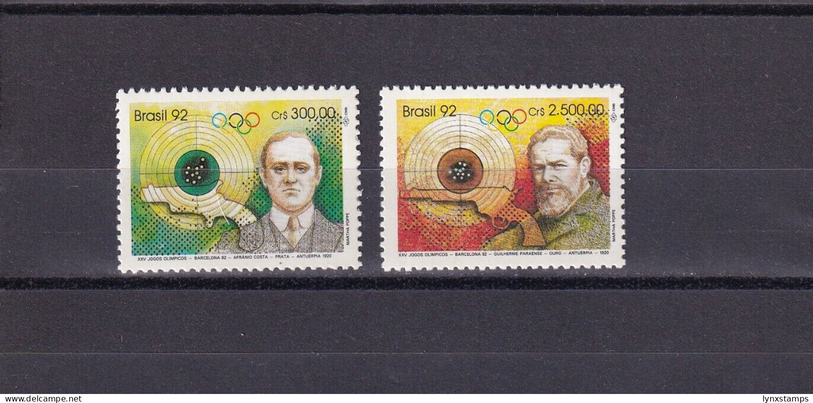 SA06 Brazil 1992 Olympic Games Barcelona - Shooting Winners Mint Stamps - Ungebraucht