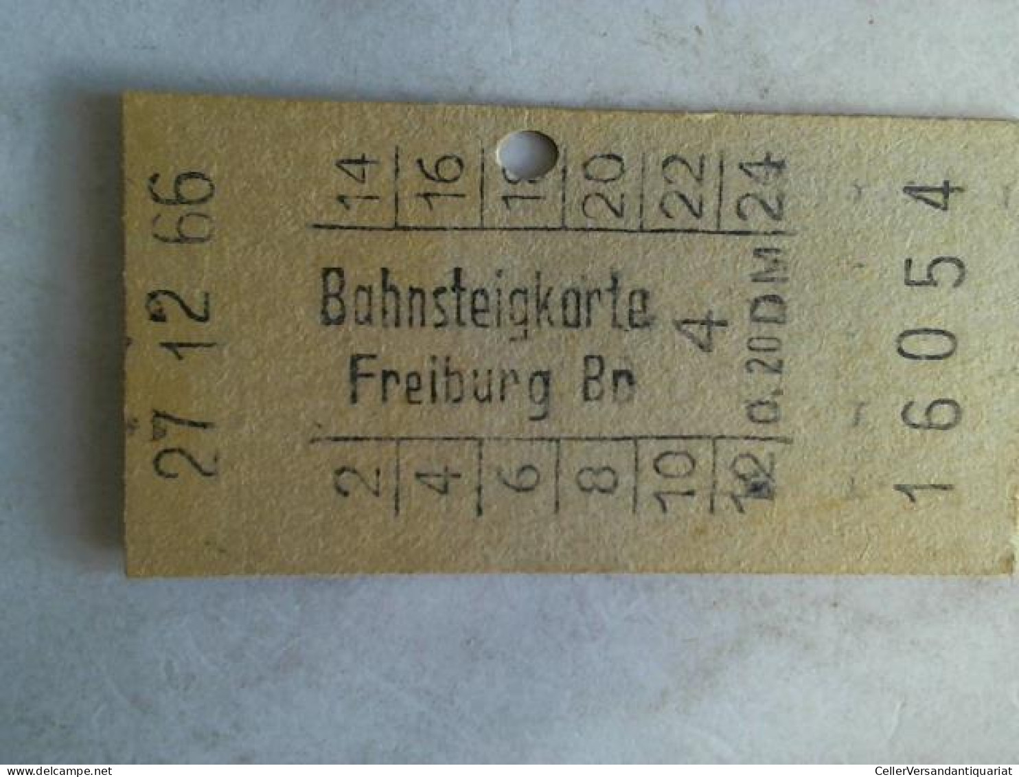 Bahnsteigkarte Freiburg Br. Von (Eisenbahn-Fahrkarte) - Unclassified