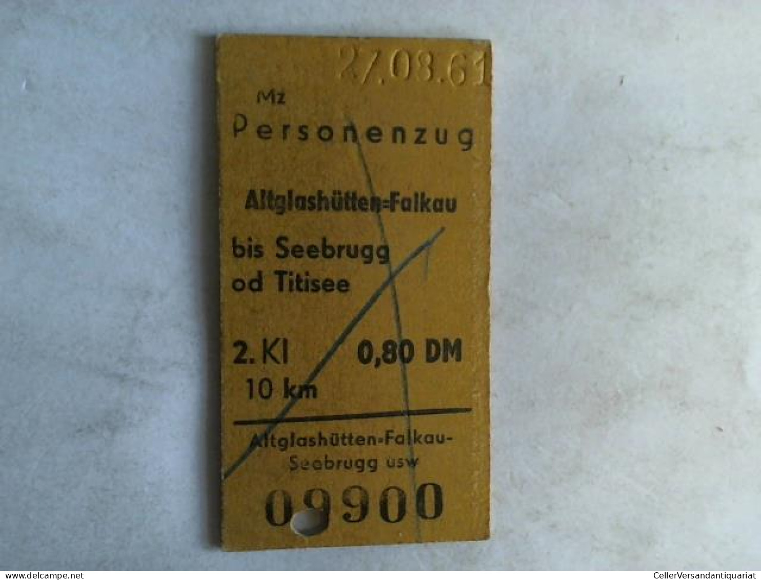 Fahrkarte Personenzug Altglashütten-Falkau Bis Seebrugg Od Titisee. 2. Klasse Von (Eisenbahn-Fahrkarte) - Zonder Classificatie