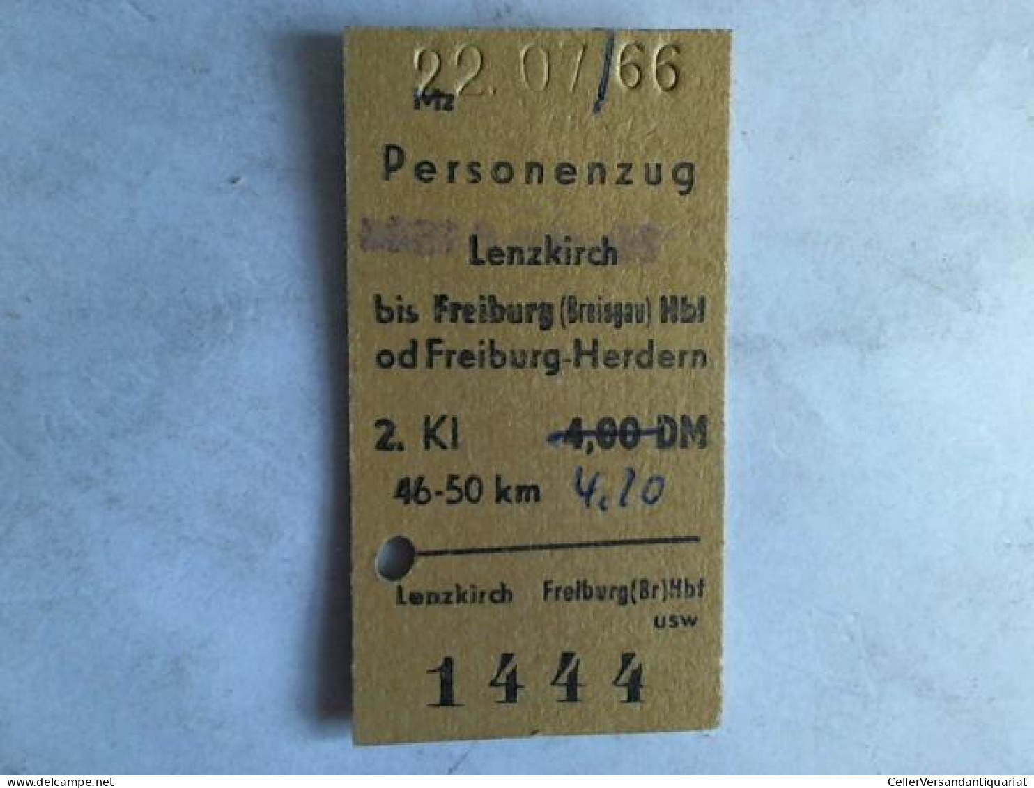Fahrkarte PersonenzugLenzkirch Bis Freiburg (Breisgau) Hbf Od Freiburg-Herdern. 2. Klasse Von (Eisenbahn-Fahrkarte) - Zonder Classificatie