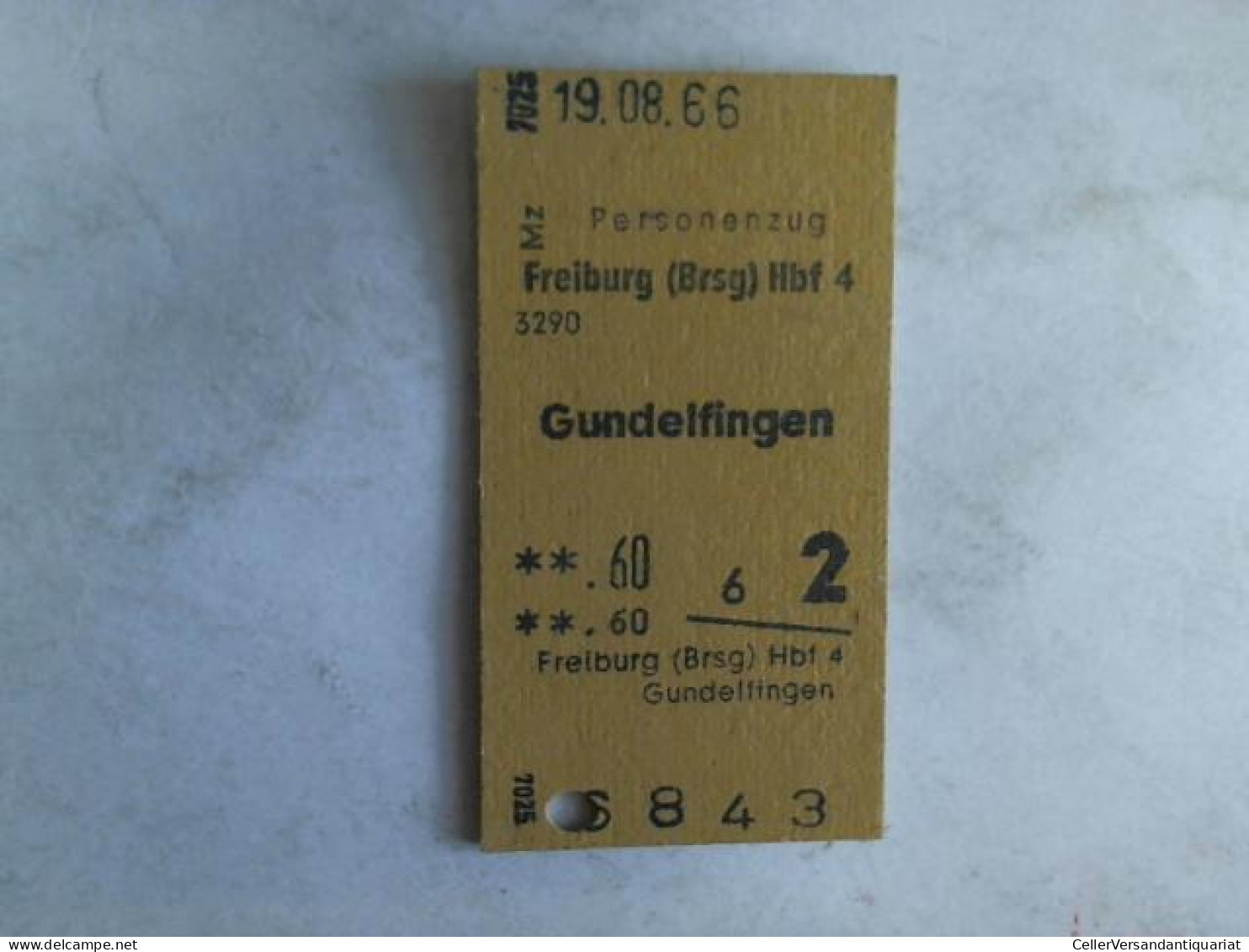 Personenzug Freiburg (Brsg) Hbf 4 - Gundelfingen Von (Eisenbahn-Fahrkarte) - Zonder Classificatie