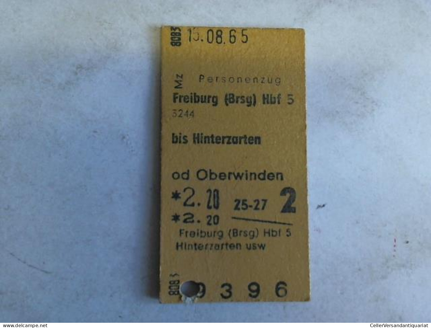 Fahrkarte Personenzug Freiburg (Brsg) Hbf 5 Bis Hinterzarten Od Oberwinden Von (Eisenbahn-Fahrkarte) - Non Classés