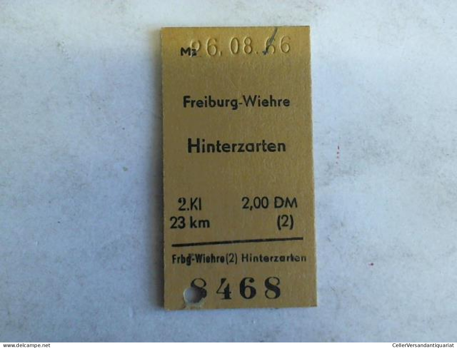 Fahrkarte Freiburg-Wiehre - Hinterzarten. 2. Klasse Von (Eisenbahn-Fahrkarte) - Unclassified