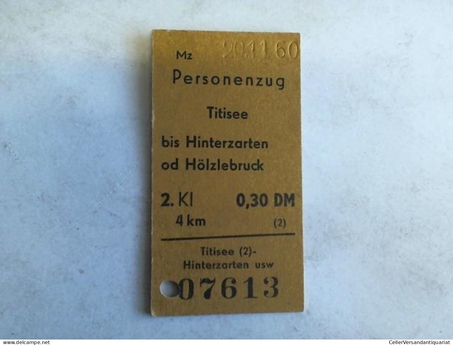 Fahrkarte Personenzug Titisee 1 Bis Hinterzarten Od Hölzlebruck. 2. Klasse Von (Eisenbahn-Fahrkarte) - Unclassified