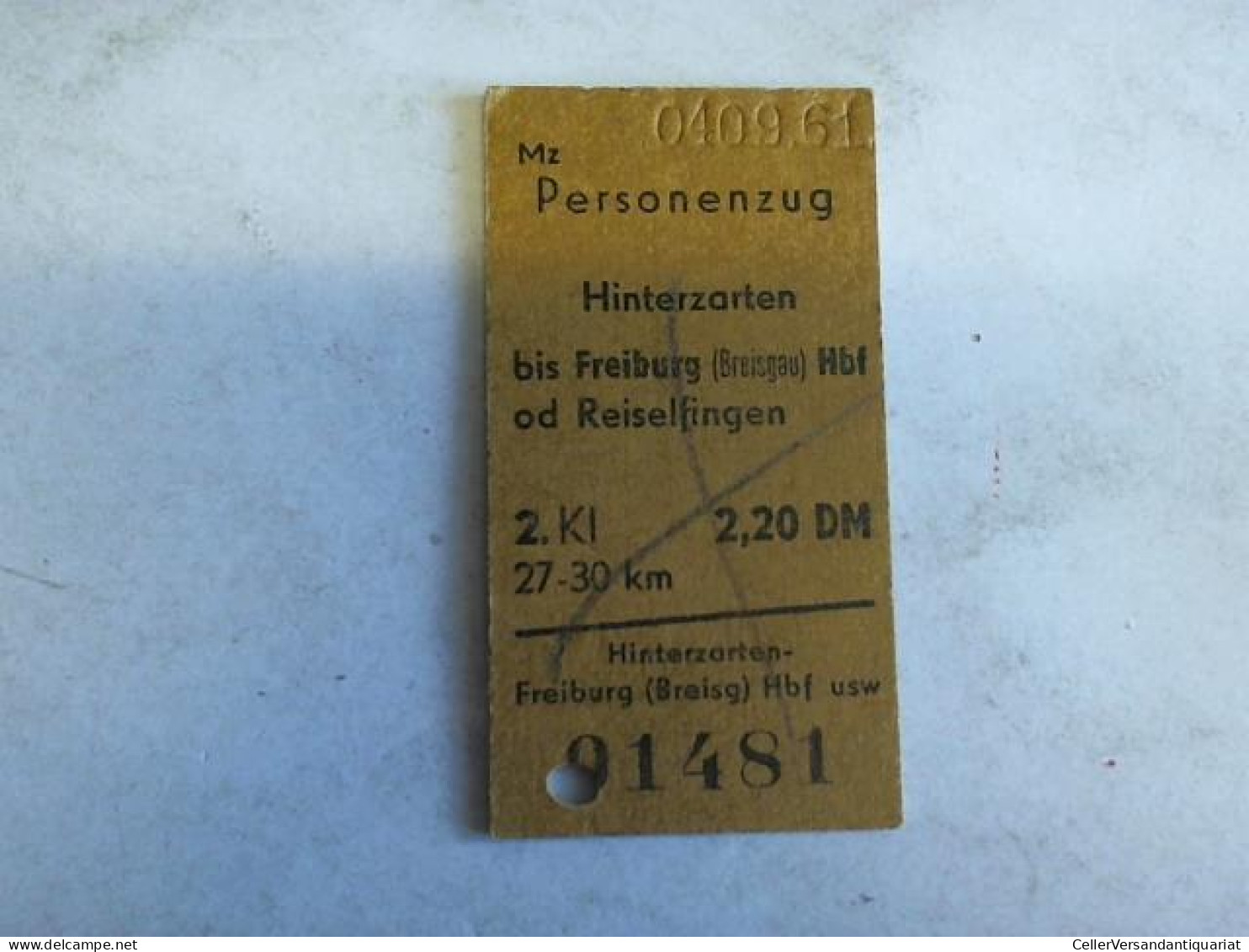 Fahrkarte Personenzug Hinterzarten Bis Freiburg (Breisgau) Hbf Od Reiselfingen Von (Eisenbahn-Fahrkarte) - Unclassified