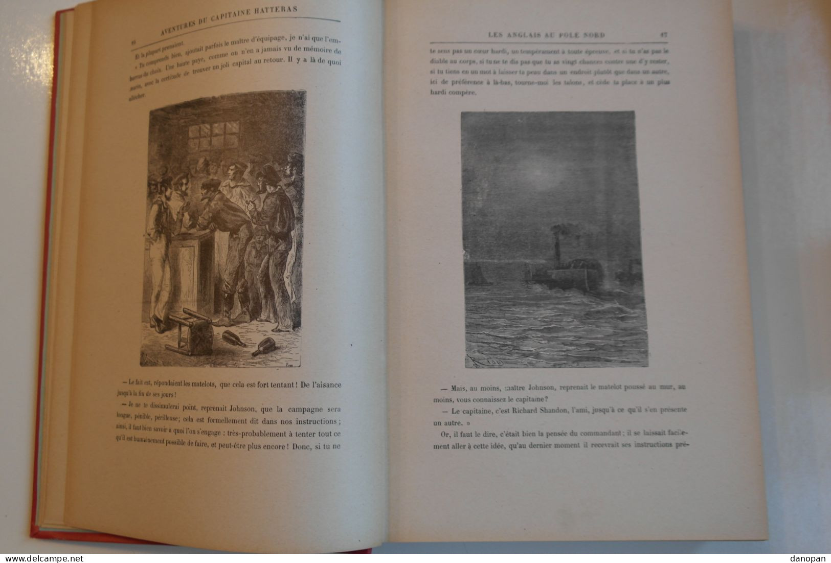 Voyages extraordinaire par Jules Verne Aventures du capitaine Hatteras au Pôle nord - Hetzel - Très bon état