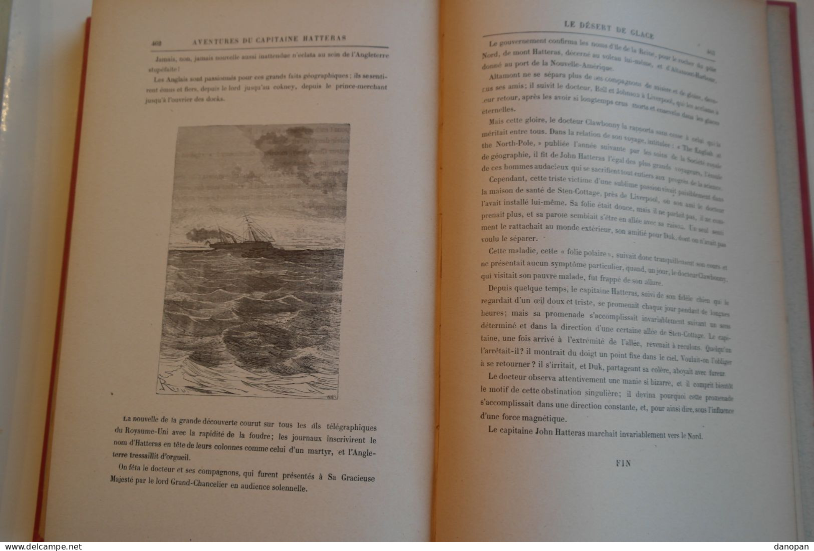 Voyages extraordinaire par Jules Verne Aventures du capitaine Hatteras au Pôle nord - Hetzel - Très bon état