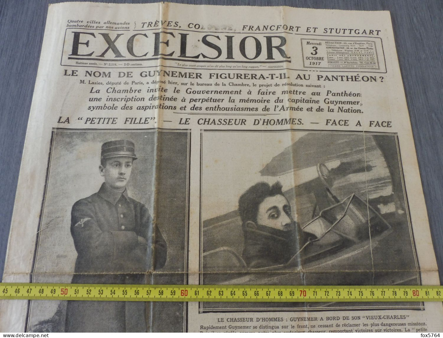 WW1 / JOURNAL DE GUERRE / AVIATION / GUYNEMER / AERONAUTIQUE / ORIGINAL 1918 - Fliegerei