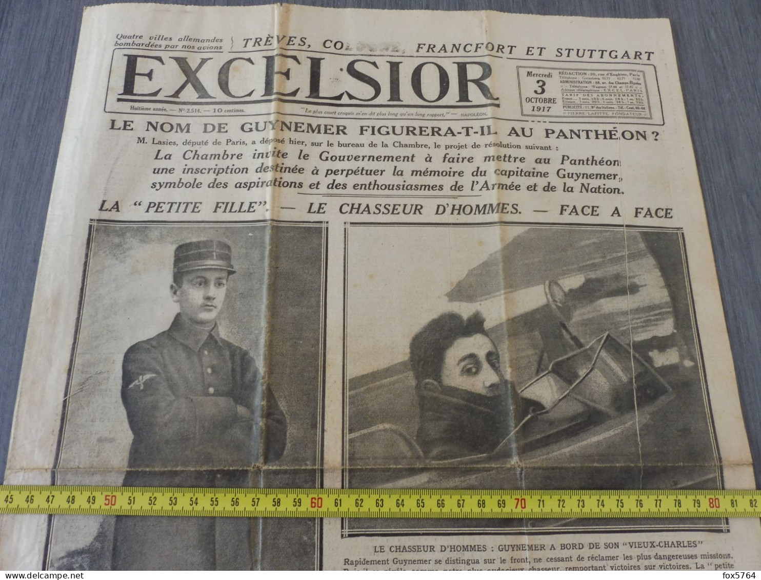 WW1 / JOURNAL DE GUERRE / AVIATION / GUYNEMER / AERONAUTIQUE / ORIGINAL 1918 - Luchtvaart