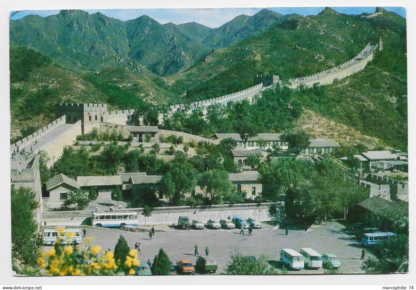 CHINA 60C SOLO CARD AIR MAIL THE GREAT WALL 1980 TO FRANCE - Storia Postale