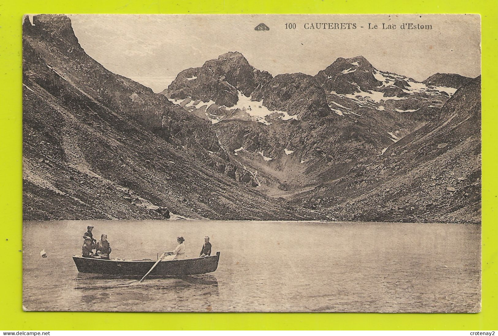 65 CAUTERETS N°100 Le Lac D'Estom Barque Femme Rame VOIR DOS - Cauterets