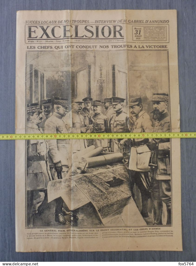 WW1 / JOURNAL DE GUERRE / GENERAUX DE LA VICTOIRE / ORIGINAL 1918 - 1914-18