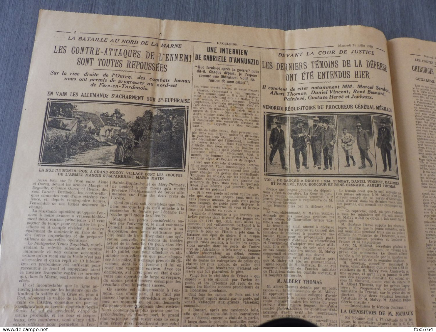 WW1 / JOURNAL DE GUERRE / GENERAUX DE LA VICTOIRE / ORIGINAL 1918 - 1914-18