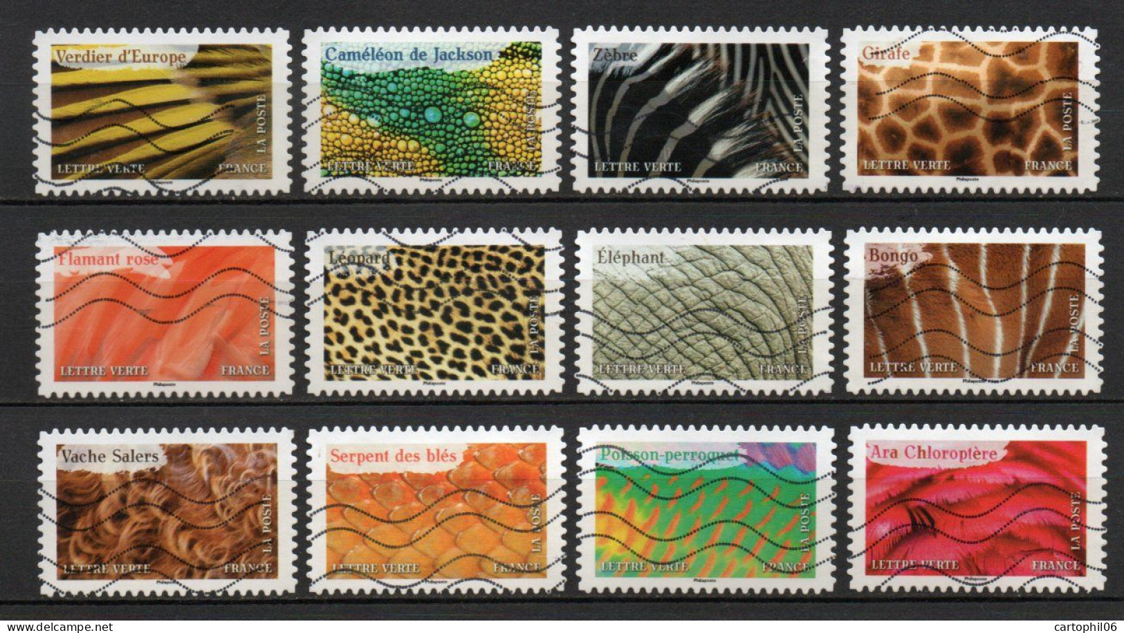 - FRANCE Adhésifs Oblitérés - Série Complète ANIMAUX EN COULEURS 2024 (12 Timbres) - - Usados