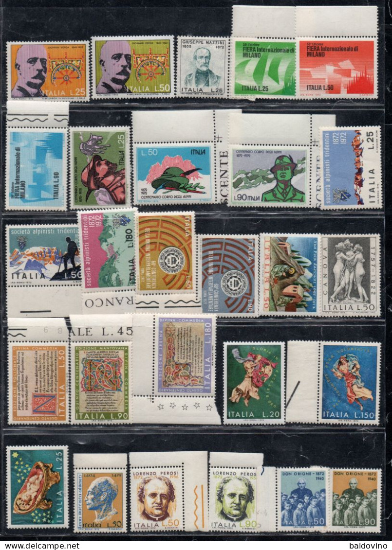 Italia 1972 Lotto 27 Valori (vedi Descrizione) - 1971-80: Mint/hinged