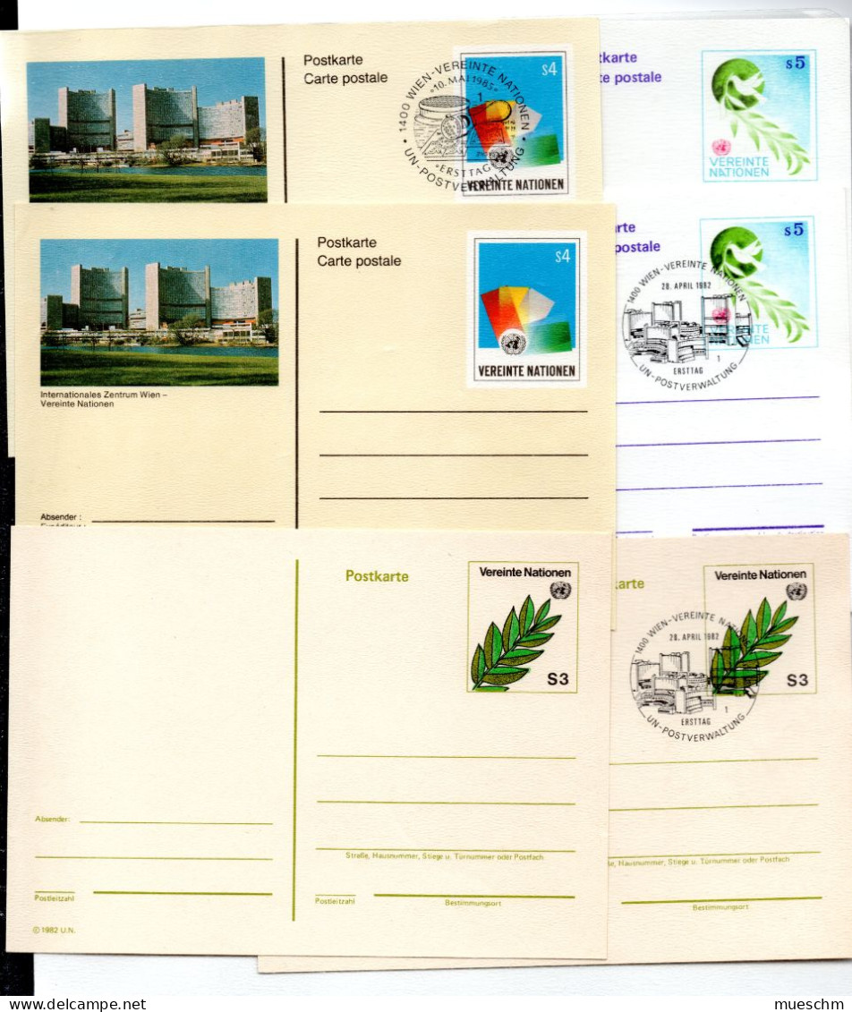UNO Wien, Postkarten P1-3 Jeweils 1xungebraucht Und 1xmit FDC  (8717L) - FDC