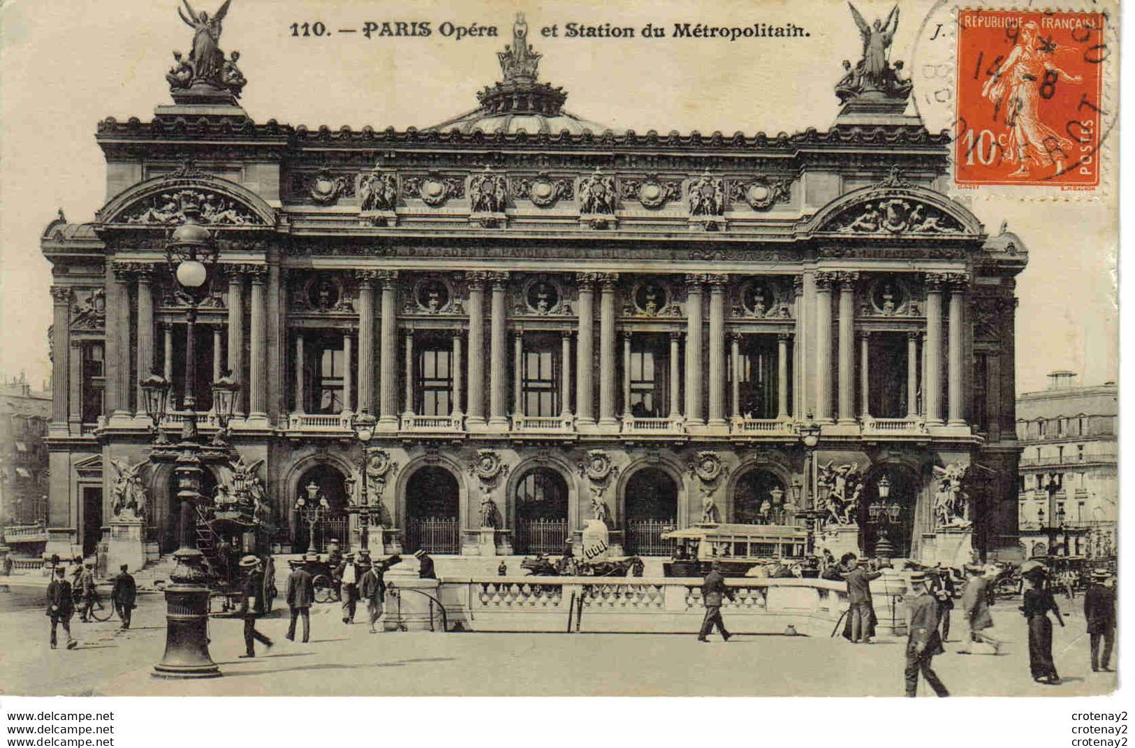 75 PARIS 8ème N°110 Opéra Et Station Du Métropolitain En 1912 Impériale Bus PUB Odol Attelages Chevaux - Andere Monumenten, Gebouwen