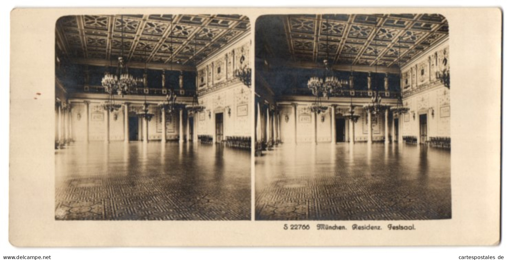 Stereo-Fotografie NPG, Berlin, Ansicht München, Festaal In Der Residenz  - Stereoscopic