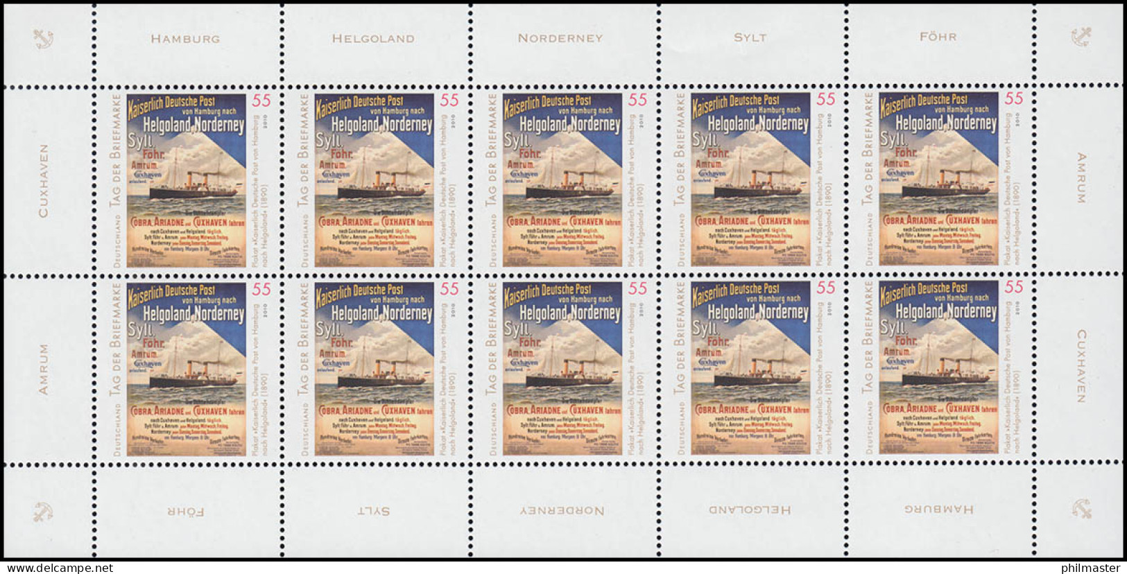 2819 Tag Der Briefmarke Plakat - 10er-Bogen ** Postfrisch - 2001-2010