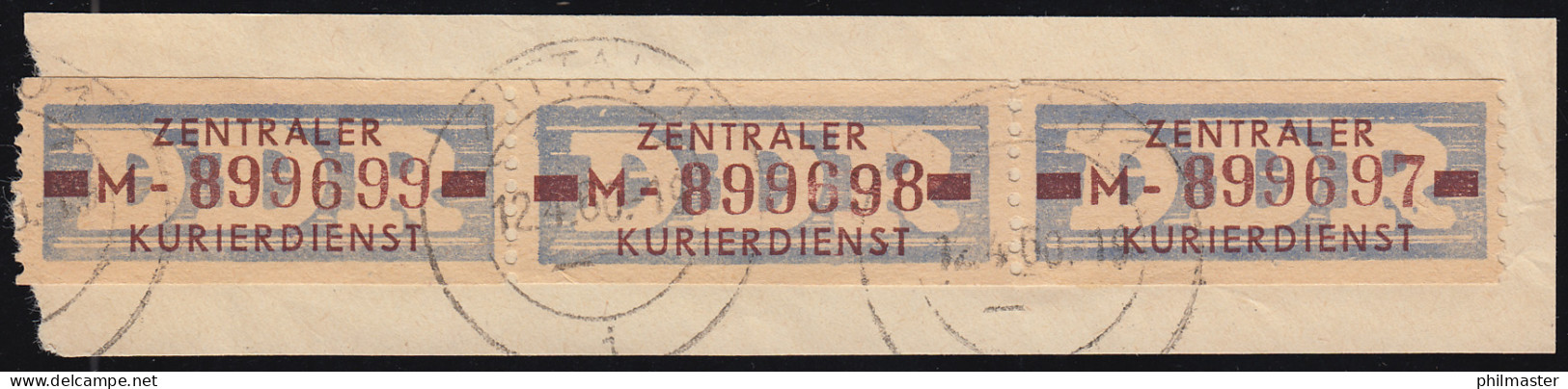 20-MII ZKD-Dienstpost 10 Pf Als Dreierstreifen Auf Briefstück ZITTAU 1 - 12.4.60 - Covers & Documents