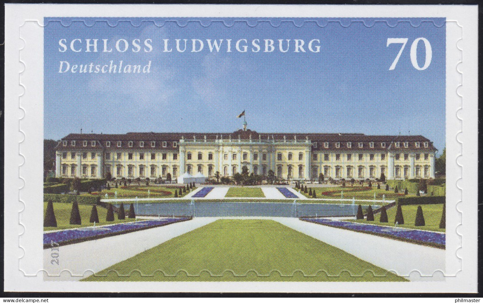 3312 Schloss Ludwigsburg Selbstklebend NEUTRALE Folie, 10 Einzelmarken, Alle ** - Ongebruikt