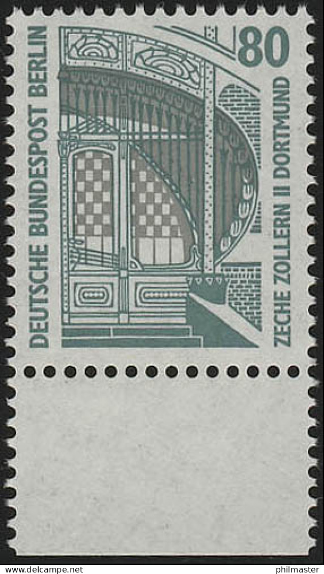 796 SWK 80 Pf Unterrand ** Postfrisch - Unused Stamps