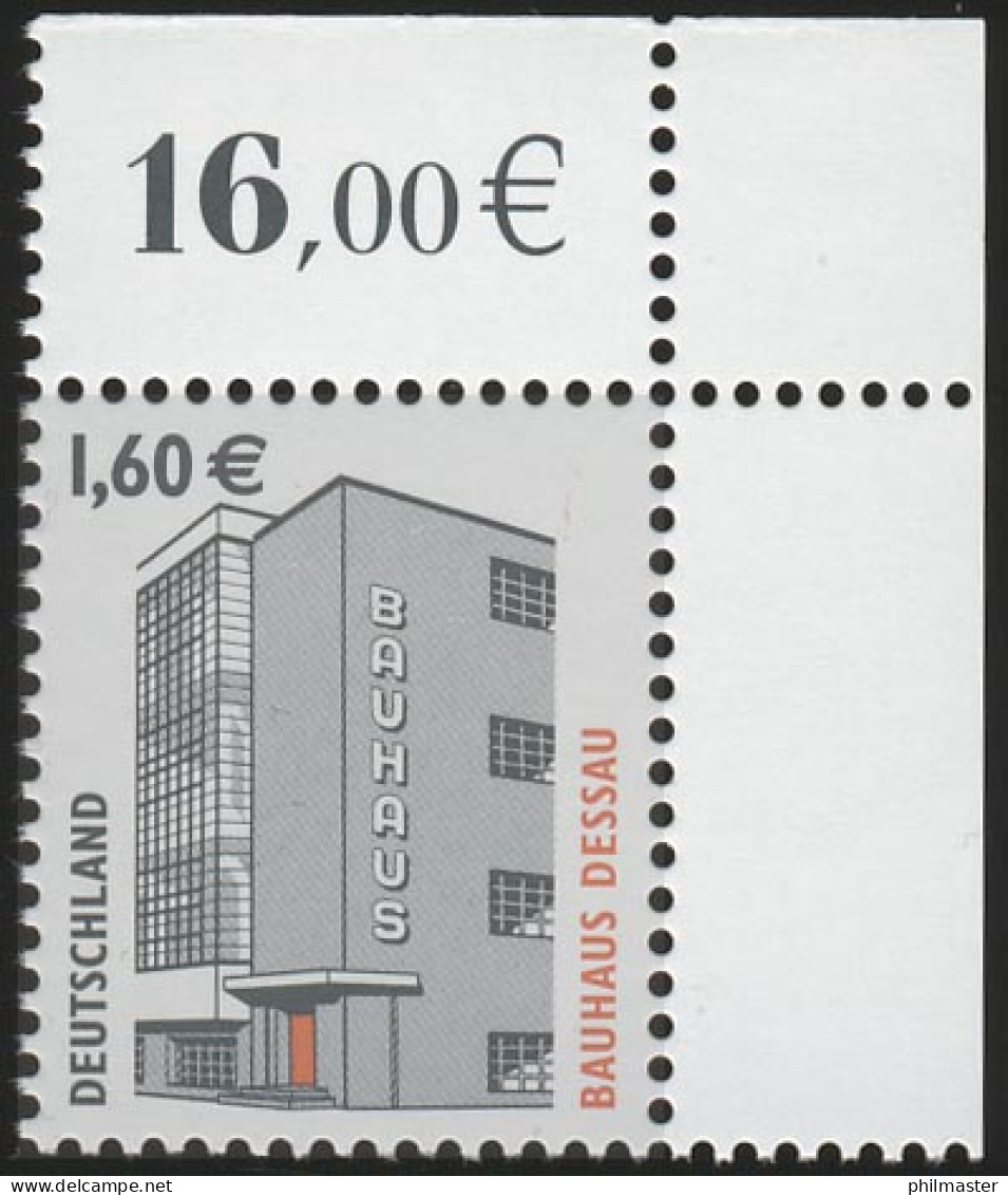 2302CII SWK 1,60 Euro Mit SAD III, Ecke Oben Rechts, Rechts Durchgezähnt, ** - Unused Stamps