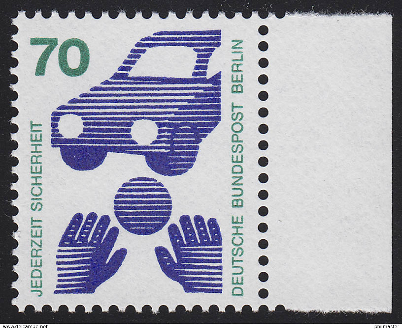 453 Unfallverhütung 70 Pf Seitenrand Re. ** Postfrisch - Unused Stamps