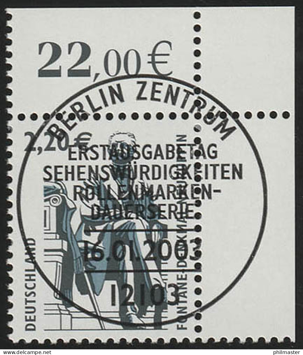 2307 SWK 2,20 Euro Ecke Or ESST Berlin - Oblitérés