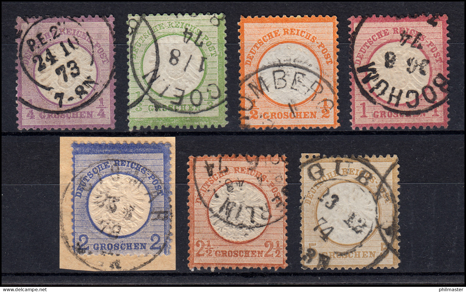 16-22 Großer Brustschild Talerwährung - Komplett 7 Werte, Alle Gestempelt - Used Stamps