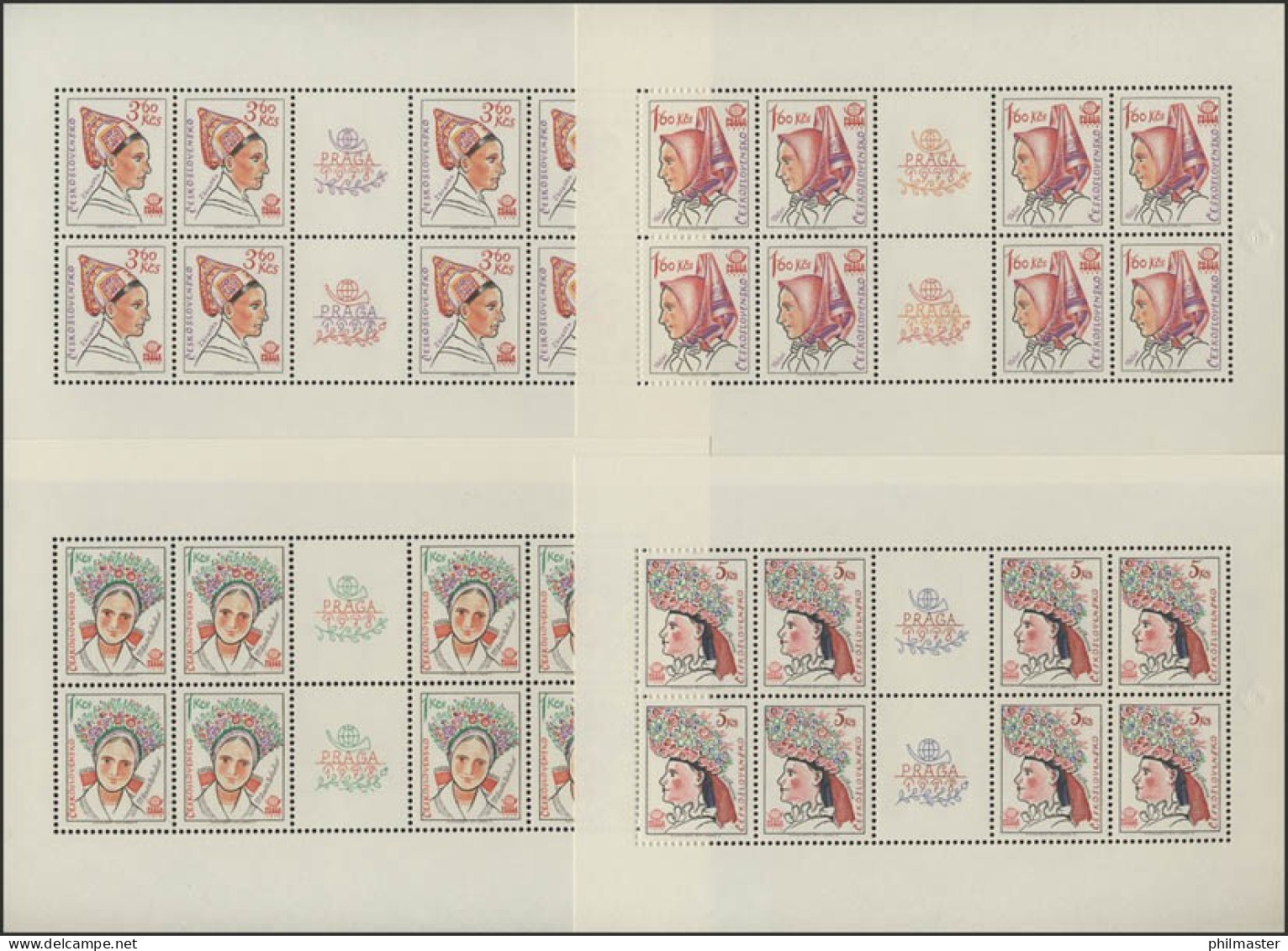 Tschechoslowakei 2387-2390 Kleinbogen-Satz II Zur Ausstellung PRAGA 1978 ** MNH - Andere & Zonder Classificatie