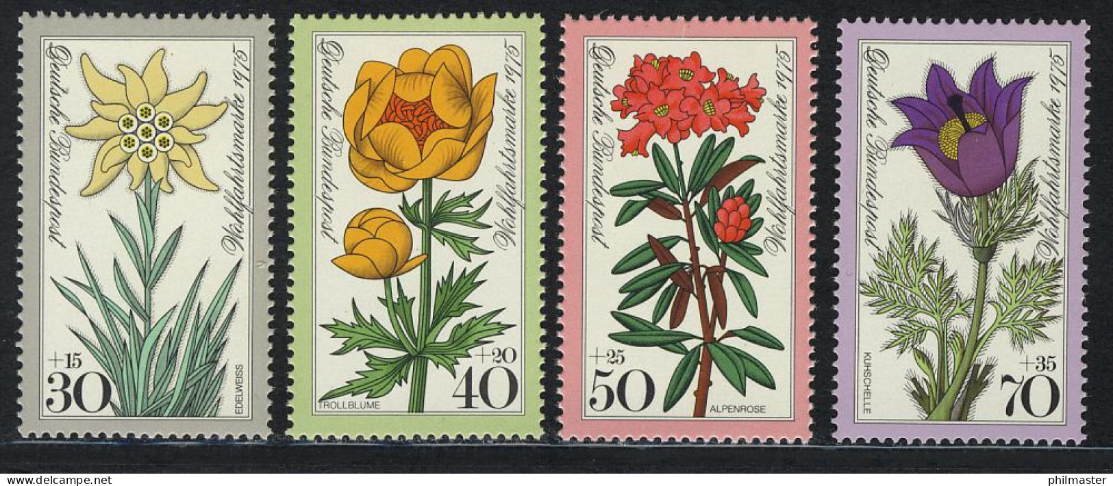 867-870 Wofa Alpenblumen 1975, Satz ** - Unused Stamps